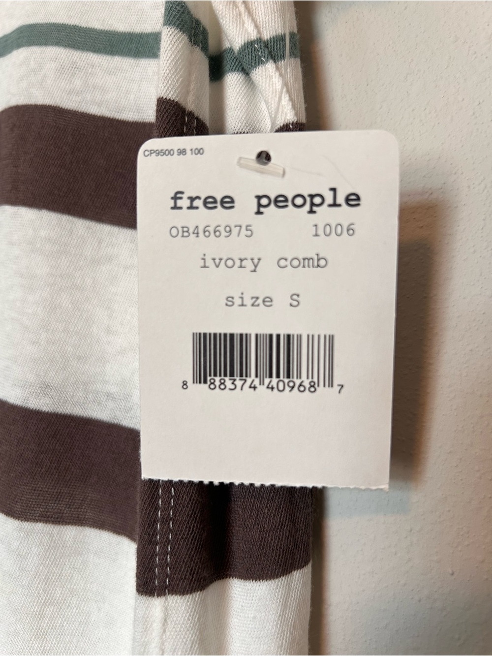 Free People Womens Too Legit Maxi Open Sides Tunic Top, Ivory Combo, - Picture 7 of 14